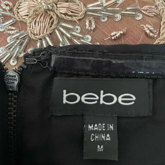 Bebe black sequin bustier with peplum edge size Medium Pre-owned - Picture 4 of 5